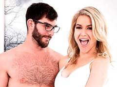 Spicy model with big boobs Kit Mercer jumps on a penis