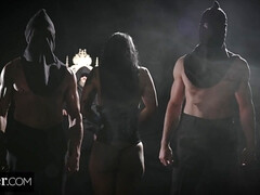 デカチン, デカパイ, ボンデージ, 茶髪の, 浮気する, なめる, 淫乱熟女, のぞき