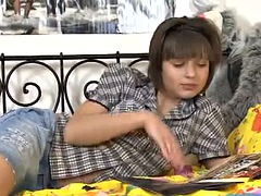美女, 茶髪の, ディルド, 露出狂, ハードコア, オナニー, オッパイの, おもちゃ