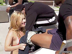 Grote lul, Zwart, Vriendje, Man die toekijkt, Groepseks