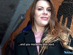 Russian shaven pussy fucked for cash