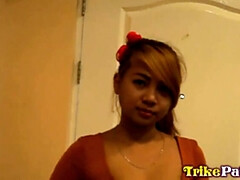 Asiatisch, Grosser schwanz, Blasen, Spermaladung, Schwanz, Filipina, Hardcore, Titten