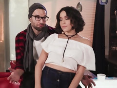 Brooke Sinclaire squeezes massive cock in her tight asshole