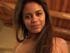 Leie, Arsch, Bikini, Schwarz, Fussjob, Freundin, Muschi, Titten