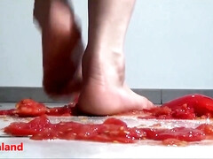 Several Tomatoes Are Crushed Under My Wonderful Bare Feet