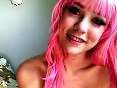 Sexy Cosplay Girl Playing With Her Pussy