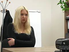 Loan4k. huge load of jizz on this teenager blondie's facehole perceived great