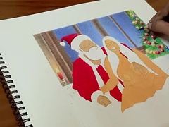 Desi Bhabi with Huge Boobs Secretly Fucks Naughty Santa on Christmas - Indian Aunty Fantasy