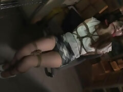 Asian girl chairtied (consensual bondage)