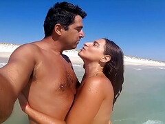 Enthousiasteling, Strand, Grote kont, Hardcore, Moeder die ik wil neuken, Naakt, Nudist, Openbaar