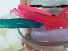 アナル, お尻, チン, ディルド, バック, タトゥー, オッパイの, おもちゃ