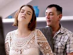 Russian teen has a strange fetish for really old guys