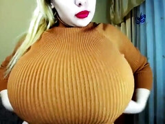 ぽっちゃり, デカパイ, ブロンド, 巨乳な, 怪物, 自然山雀, 一人, オッパイの