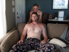 Enthousiasteling, Amerikaans, Grote kont, Blond, Pijpbeurt, Stel, Sperma shot, Hd