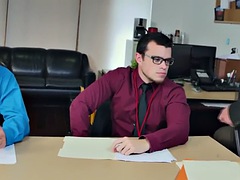 Enthousiasteling, Anaal, Grote lul, Sperma shot, Homo, Harig, Masturbatie, Kantoor