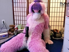 Pink Furry Vicky Tart goes WILD on VacuGlide