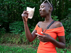 Africano, Verga grande, Negro, Mamada, Al aire libre, Público