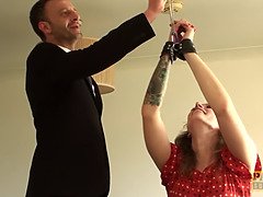 緊縛, デカパイ, フェラチオ, ボンデージ, イギリス人, 服従, フェティッシュ, ラフ