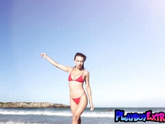 Teen Gloria Sol posing nude at the beach  - 2