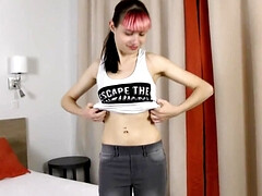18 años, Entrevista, Chica, Orgasmo, Pequeña, Pelirrojo, Flaco, Solo
