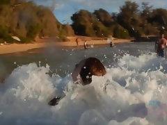 Enthousiasteling, Strand, Badpak, Klein, Gezichtspunt, Openbaar, Kut duiken, Tieten likken