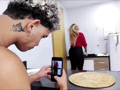 Step-mom ring a donut for her sonny to slurp while the crank films her TIFF