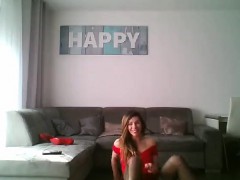 Amateur, Blonde, Masturbation, Solo, Jarretelles, Webcam