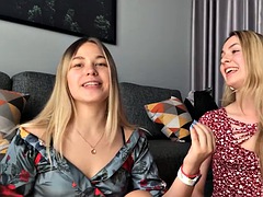 Leie, Blondine, Dildo, Hardcore, Lesbisch, Lecken, Titten, Spielzeuge