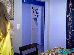 美人, ブロンド, バック, 顔射, フォアサム, グループ, Hd, マスク