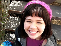 Grosser arsch, Grosser schwanz, Grosse titten, Blasen, Braunhaarige, Hundestellung, Kurzes haar, Dürr