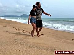 Plage, Couple, Hd, De plein air, Public, Adolescente
