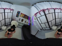 Busty brunette Debora Mancini enjoys VR POV fuck session