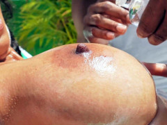 Tetas grandes, Bikini, Negro, Morena, Tetona, Ébano, Madres para coger, Al aire libre