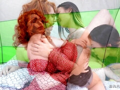 Chica, Tetas grandes, Grupo, Tetas naturales, Estrella porno, Realidad, Pelirrojo, Tetas