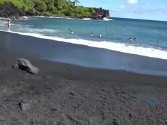 Amateur, Plage, Gros seins, Faciale, Doigter, Branlette thaïlandaise, Hd, De plein air