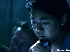 Reagan Foxx pleasures her young lover in the living room