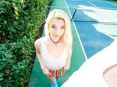 Blondine, Blasen, Geschnappt, Hundestellung, Masturbation, Dürr, Jungendliche (18+), Titten