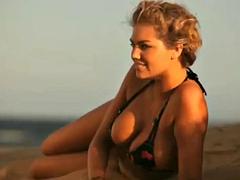 Playa, Tetas grandes, Bikini, Rubia, Celebridad, Compilación, Sexo soft, Tetas