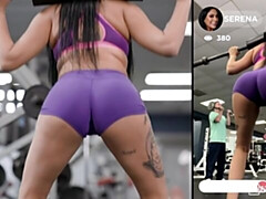 18, デカ尻, フェラチオ, 女 人男 人, ジム, 自然山雀, ティーン, オッパイの