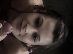 Leie, Blasen, Braunhaarige, Spermaladung, Aufs gesicht abspritzen, Pov