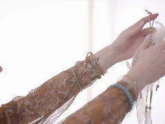 Blonde, Hd, Lesbienne, Léchez, Masturbation, Chatte, Rasée, Nénés