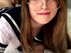 Tussi, Grosser schwanz, Grosse titten, Blasen, Hochschule, Handjob, Hardcore, Titten