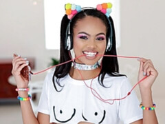 Enthousiasteling, Aziatisch, Hondjeshouding, Interraciaal, Natuurlijke tieten, Mager, Tiener, Tieten likken