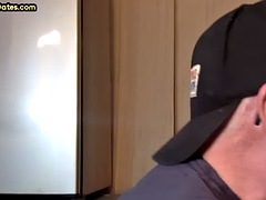 Gloryhole BJ DILF fucked in homemade closeup in private video