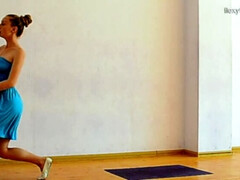 Blonde, Femelle, Gym, Nue, Chatte, Russe, Adolescente, Nénés