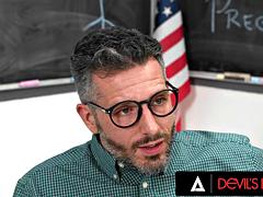 Hardcore Teacher Mike Mancini Pounds Nicole Aria and Aria D as Squirting Teen Students in Ste