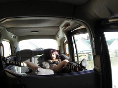 Channel Santos pleasures horny dude in the taxi