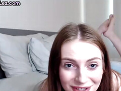 Cute lez play with toys on webcam