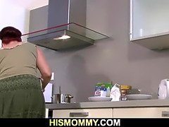 Lezzy fun with mom and teen on the kitchen