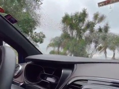 Amateur, Voiture, Tir de sperme, Masturbation, Public, Chatte, Gicler, Nénés